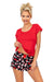 Pijama damă, bumbac 100%, set 2 piese, pantaloni scurți, roșu - SANTI 1/2