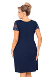 Cămașă de noapte, vâscoză, dantelă, pudră roz - LIVIA Plus Size