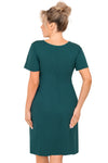 Cămașă de noapte, viscoză, dantelă bust, verde - MELANIA Plus