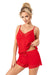 Piżama damska seksowna na ramiączkach - Niki czerwona