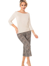 Pijama damă, viscoză, imprimeu leopard - OMARI 3/4