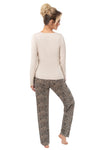 Pijama damă, viscoză moale, imprimeu leopard - OMARI LONG