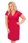 Cămașă de noapte plus size din viscoză „Silvana”, culoare zmeuriu