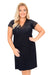 Cămașă de noapte plus size din viscoză „Silvana”, culoare negru, dantelă