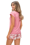 Pijama damă TINA din vâscoză — model short coral