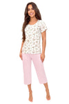 Pijama damă, bumbac, pantaloni 3/4 - EMILIA 3/4