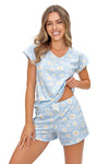 Pijama damă, bumbac, imprimeu floral - MARGARET Short