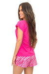 Pijama damă, bumbac, pantaloni scurți, fucsia - ZEBRA Short