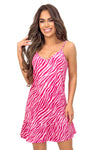 Cămașă de noapte, bumbac, dantelă fină, fucsia - ZEBRA Top