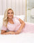 Cămașă de noapte damă plus size din viscoză cu dantelă, model SONIA, culoare roz pudrat