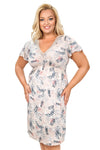 Cămașă de noapte damă plus size din viscoză cu imprimeu floral, model GOYA
