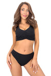 Chilot damă, clasic, bumbac cu dantelă, negru - DONNA 264