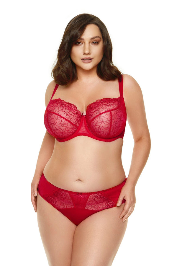 GORTEKS-IMP Pamela embroidered soft bra carmine