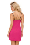 Cămașă de noapte damă, viscoză fină și dantelă fucsia – CANDY II