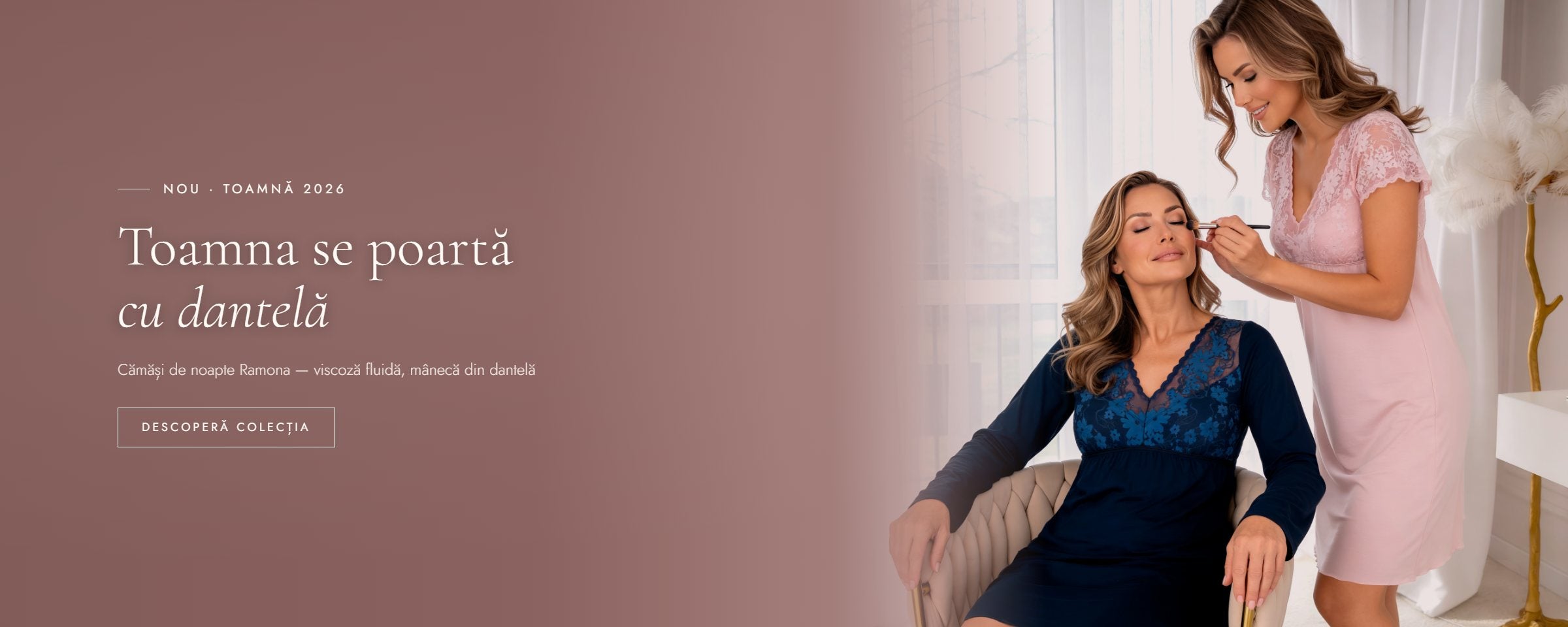 Cămașă de noapte Ramona cu dantelă — Colecția Toamnă 2026 DONNA