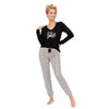 Pijama damă luxury, 2 piese, bumbac, essential long, negru - PANTERA