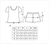 Tabel cu dimensiunile pijamalei Cookie short în centimetri, pe mărimi S–XXL