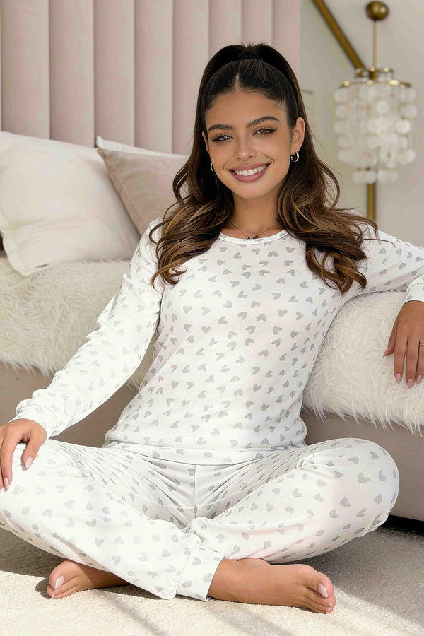 Love Long - imprimeu integral - pijama damă din bumbac 100%, DONNA